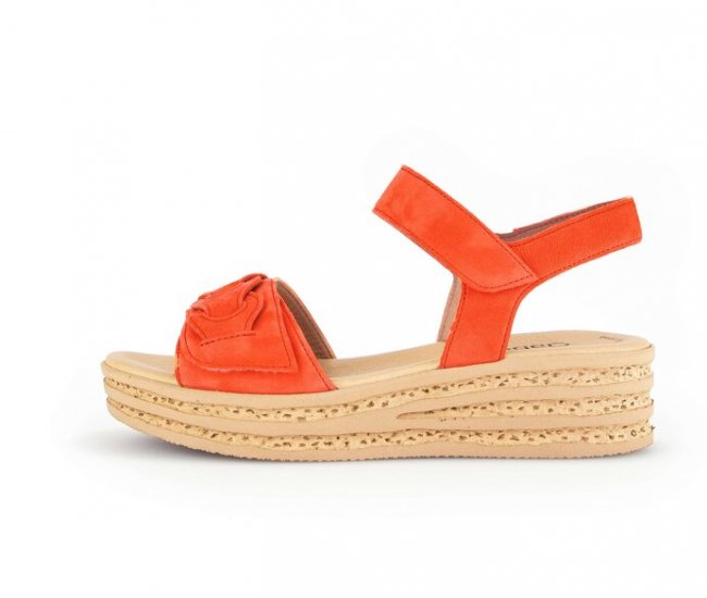 Gabor Damen Plateau Sandale Orange - Rauleder