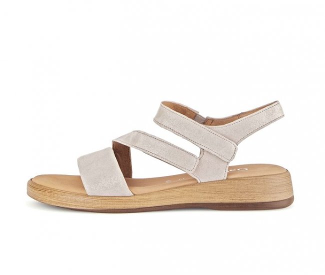 Gabor Damen Riemchensandale Beige - Effektleder