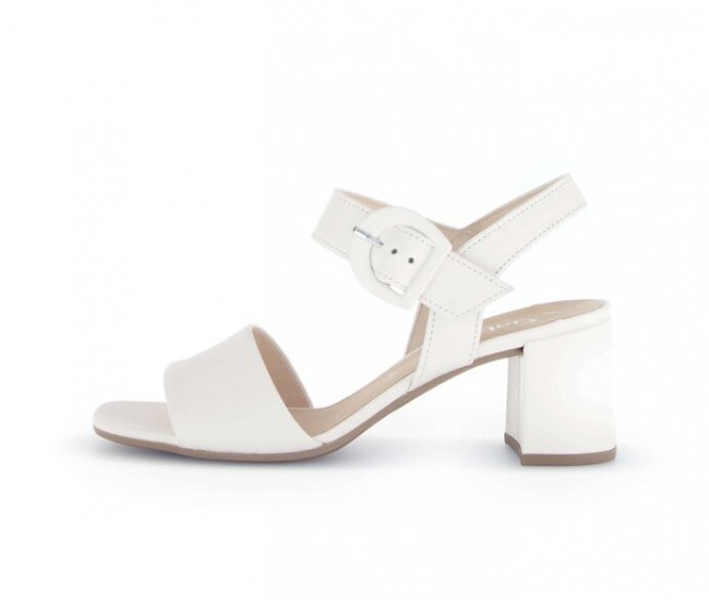 Gabor Damen Riemchensandale Creme - Glattleder