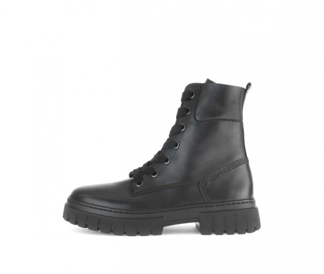 Gabor Damen Schnürstiefelette Schwarz - Glattleder