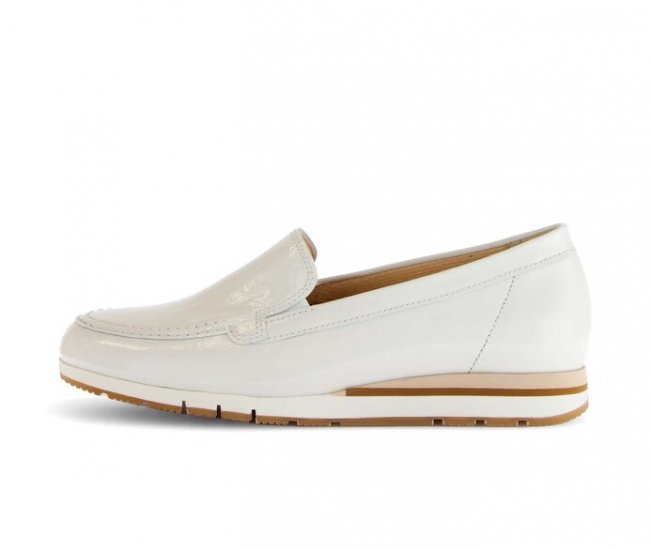 Gabor Damen Slipper Weiß - Lackleder