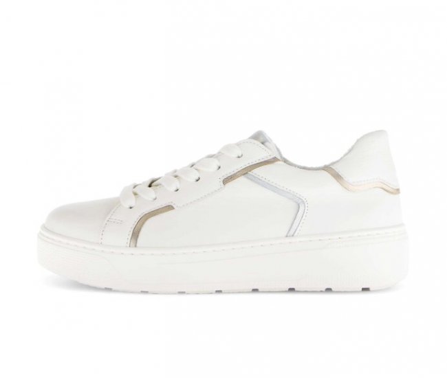 Gabor Damen Sneaker Low Creme - Materialmix Leder