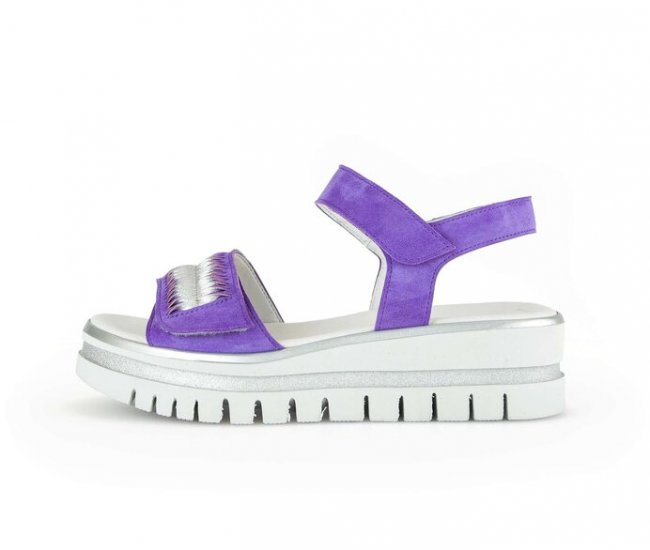 Gabor Damen Plateau Sandale Lila - Rauleder