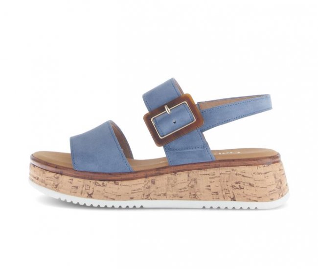 Gabor Damen Plateau Sandale Blau - Rauleder