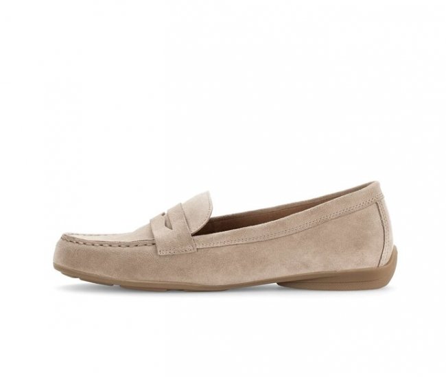 Gabor Damen Mokassin Beige - Rauleder
