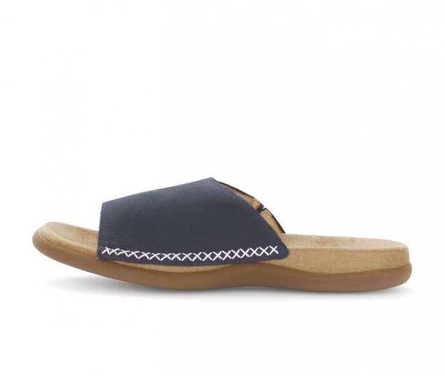 Gabor Damen Pantolette Blau - Rauleder