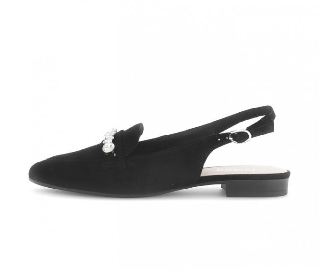 Gabor Damen Slingpumps Schwarz - Rauleder