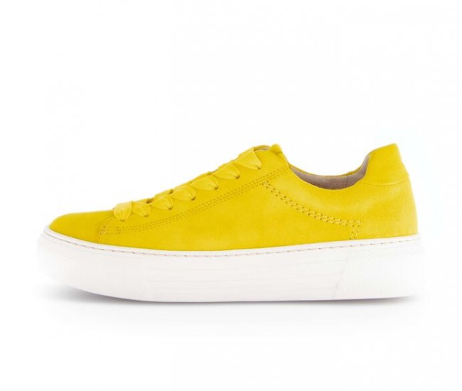 Gabor Damen Sneaker Low Gelb - Rauleder
