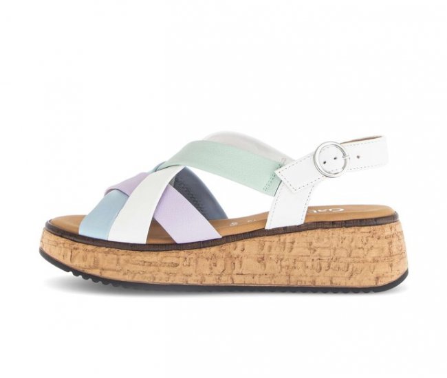 Gabor Damen Plateau Sandale Multicolour - Materialmix Leder