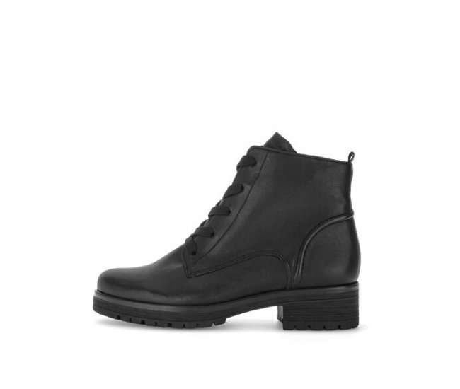 Gabor Damen Schnürstiefelette Schwarz - Glattleder