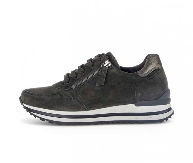 Gabor Damen Sneaker Low Grün - Rauleder