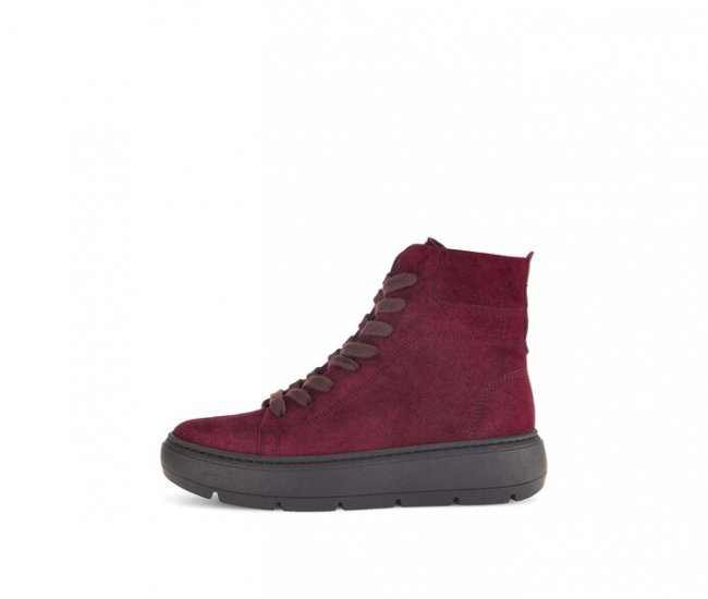 Gabor Damen Sportliche Stiefelette Rot - Rauleder