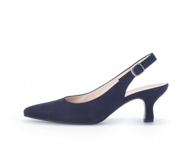 Gabor Damen Slingpumps Blau - Rauleder