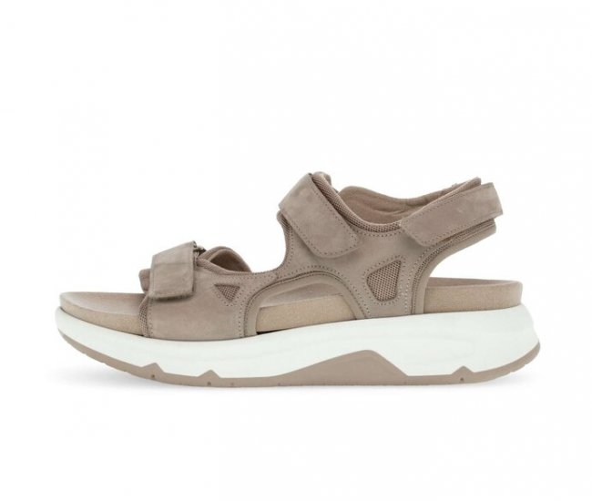 Gabor Damen Trekkingsandale Beige - Materialmix Leder/Lederimitat