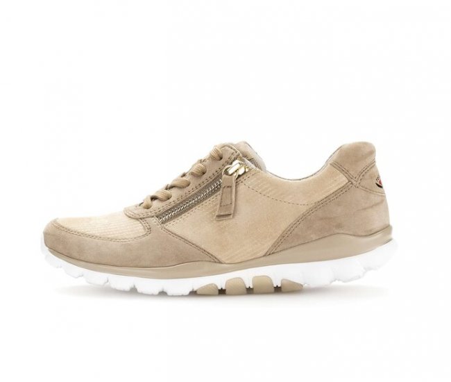Gabor Damen Sneaker Low Beige - Materialmix Leder
