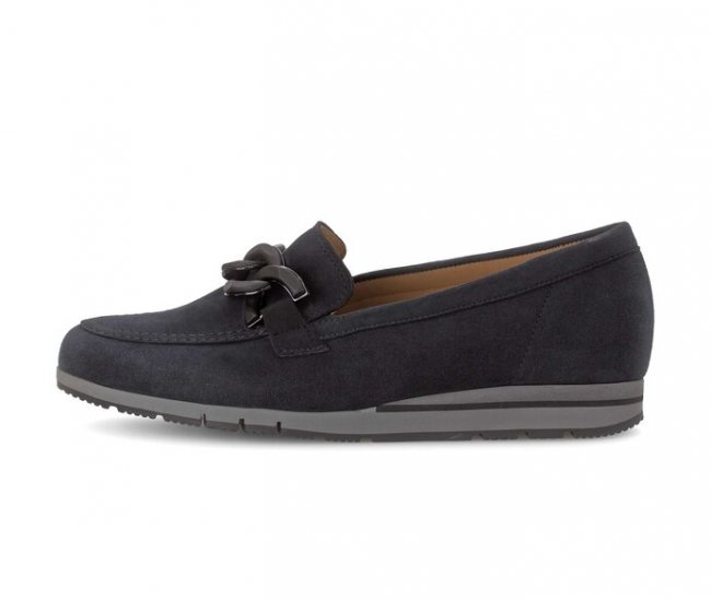Gabor Damen Slipper Blau - Rauleder