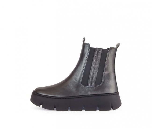 Gabor Damen Chelsea Boot Silber - Glattleder