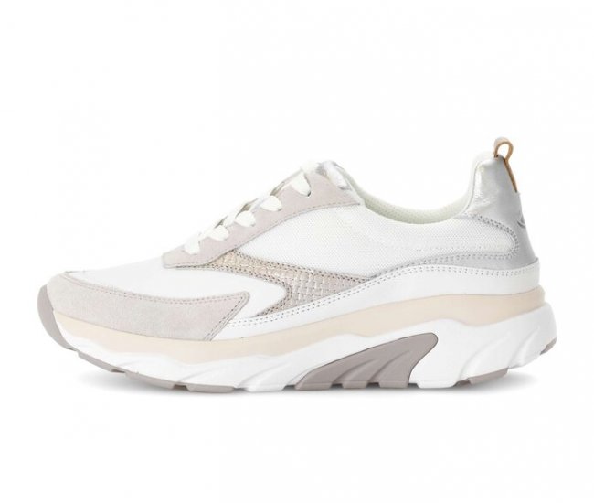 Gabor Damen Sneaker Low Weiß - Materialmix Leder/Lederimitat