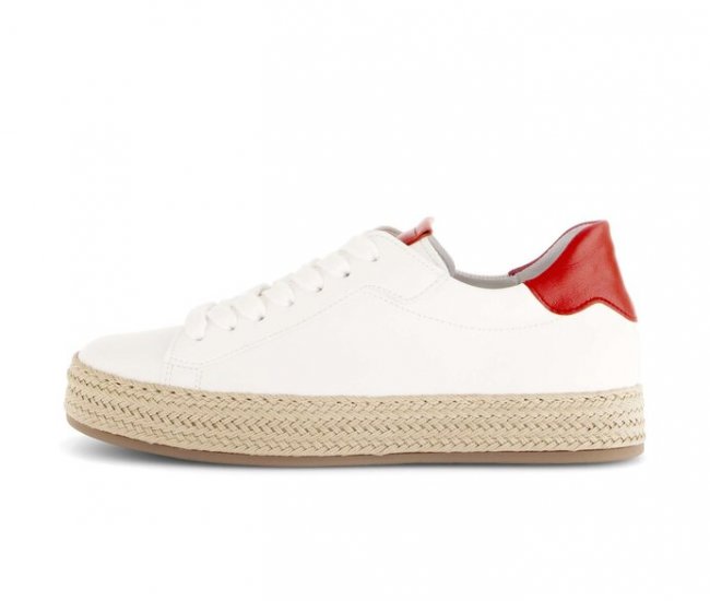Gabor Damen Sneaker Low Creme - Materialmix Leder