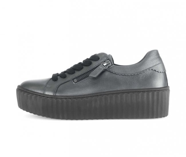 Gabor Damen Sneaker Low Silber - Glattleder