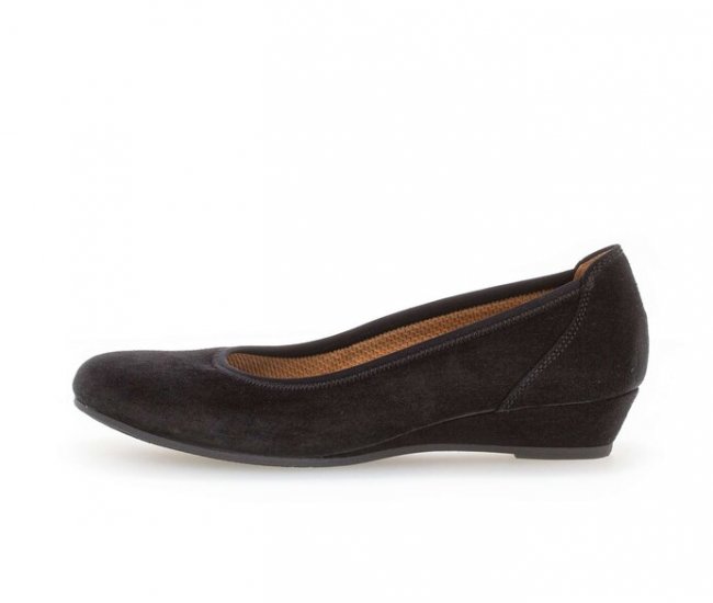 Gabor Damen Keilpumps Schwarz - Rauleder
