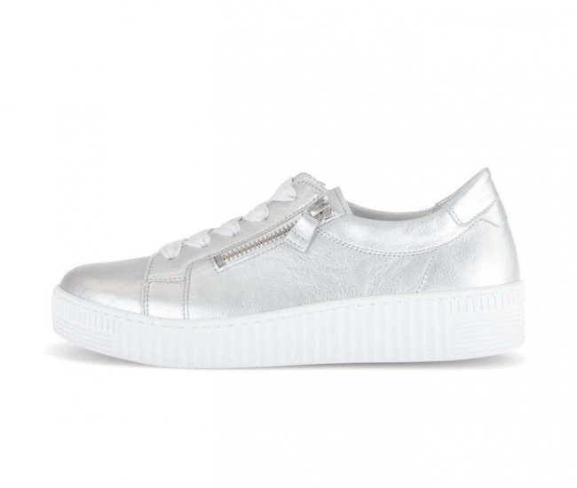 Gabor Damen Sneaker Low Silber - Effektleder