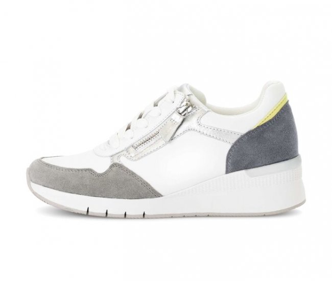 Gabor Damen Sneaker Low Weiß - Materialmix Leder