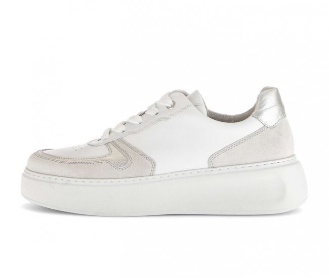 Gabor Damen Sneaker Low Silber - Materialmix Leder