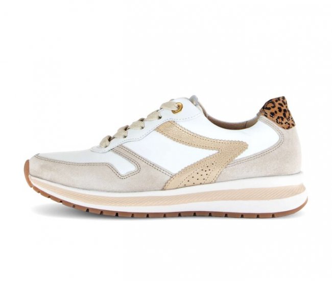 Gabor Damen Sneaker Low Beige - Materialmix Leder