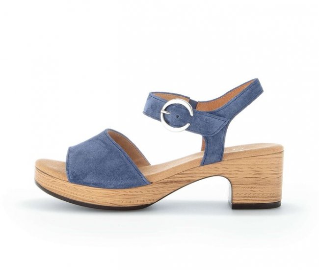 Gabor Damen Plateau Sandale Blau - Rauleder