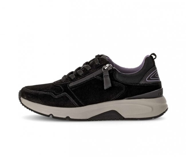 Gabor Damen Sneaker Low Schwarz - Materialmix Leder/Lederimitat