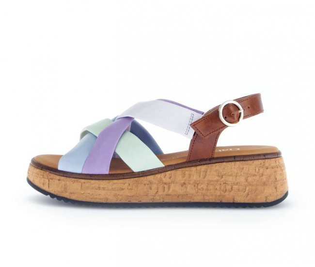 Gabor Damen Plateau Sandale Multicolour - Materialmix Leder