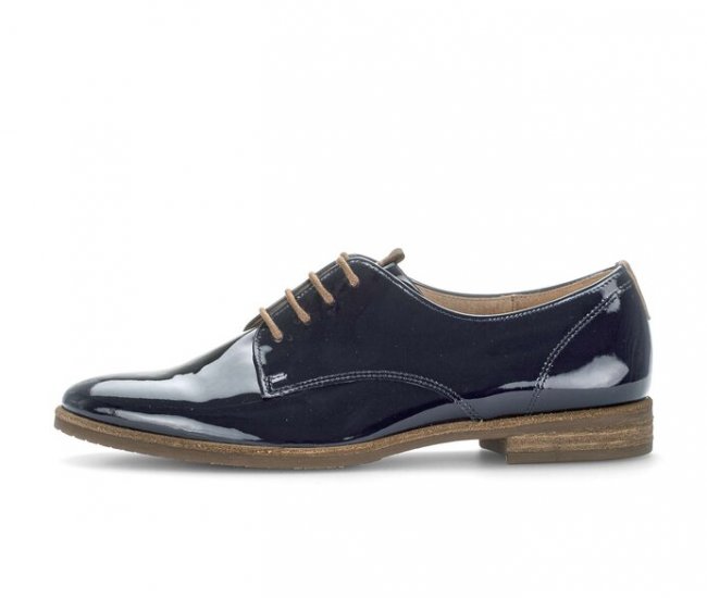 Gabor Damen Schnürschuh Blau - Lackleder