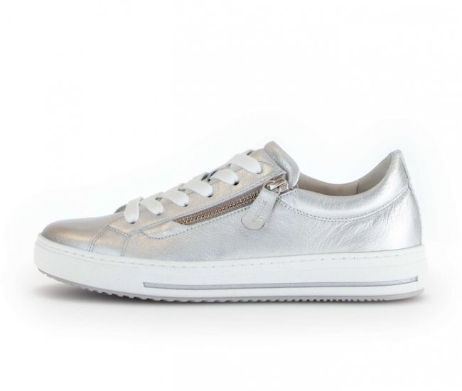 Gabor Damen Sneaker Low Silber - Effektleder