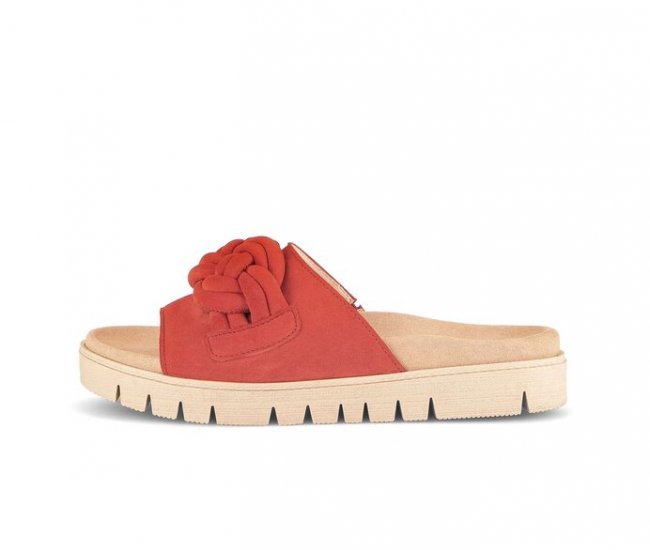 Gabor Damen Pantolette Rot - Rauleder