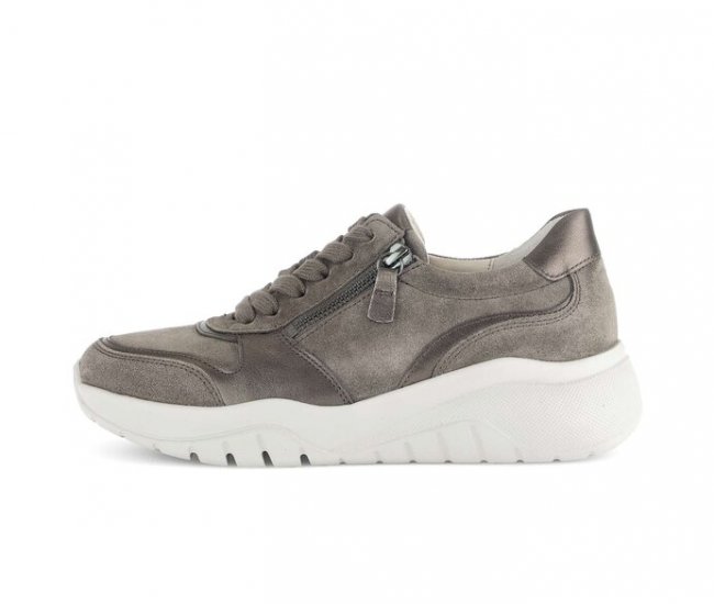 Gabor Damen Sneaker Low Grau - Materialmix Leder