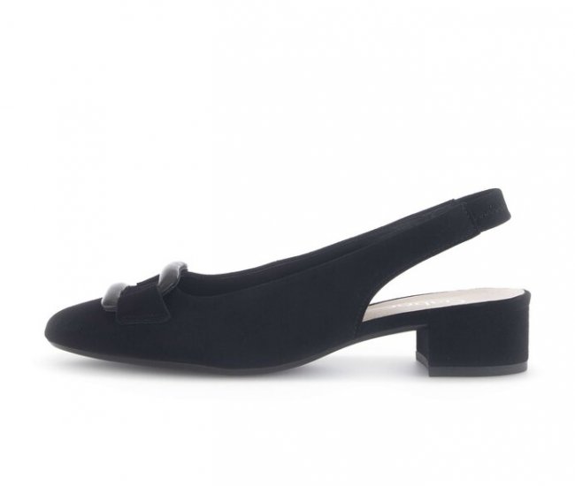 Gabor Damen Slingpumps Schwarz - Rauleder