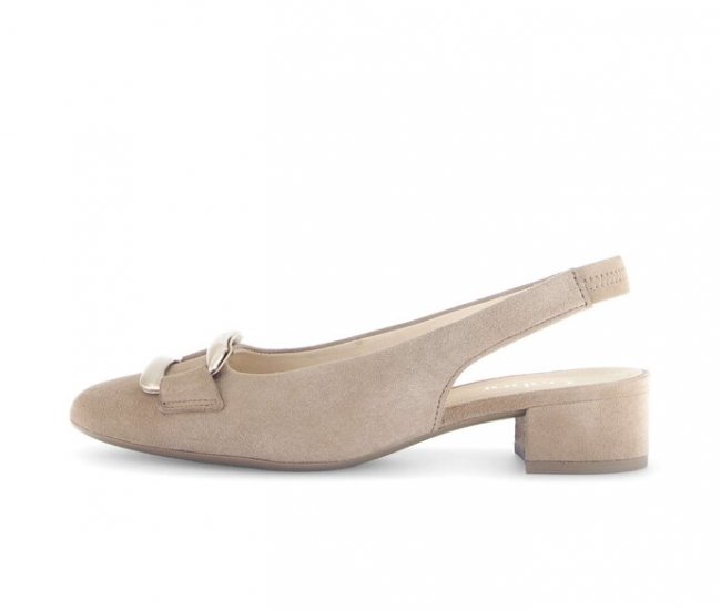 Gabor Damen Slingpumps Beige - Rauleder