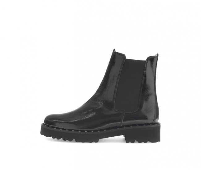 Gabor Damen Chelsea Boot Schwarz - Materialmix Leder
