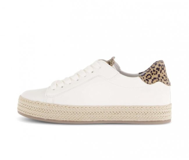 Gabor Damen Sneaker Low Creme - Materialmix Leder
