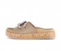 Gabor Damen Pantolette Braun - Materialmix Leder