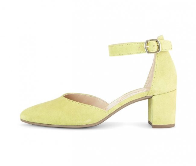 Gabor Damen Spangenpumps Gelb - Rauleder