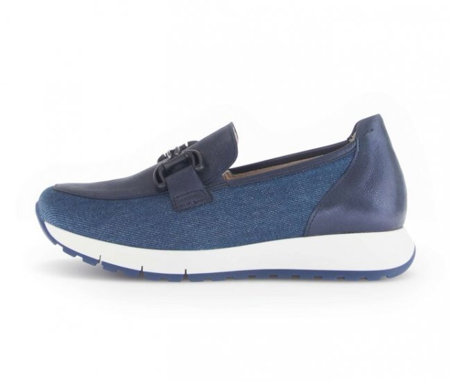 Gabor Damen Slipper Blau - Materialmix Leder/Lederimitat