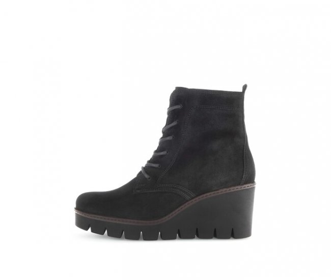 Gabor Damen Plateau Stiefelette Schwarz - Rauleder