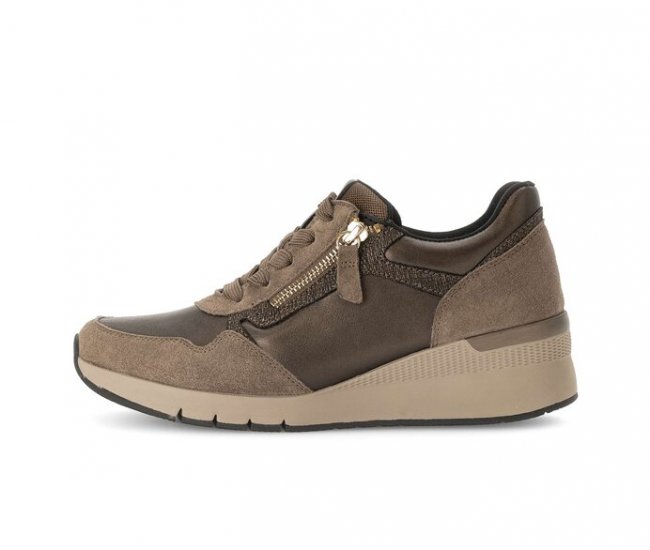Gabor Damen Sneaker Low Braun - Materialmix Leder