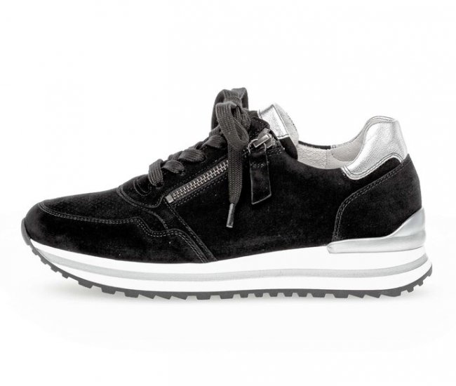 Gabor Damen Sneaker Low Schwarz - Rauleder
