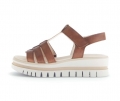 Gabor Damen Plateau Sandale Braun - Glattleder
