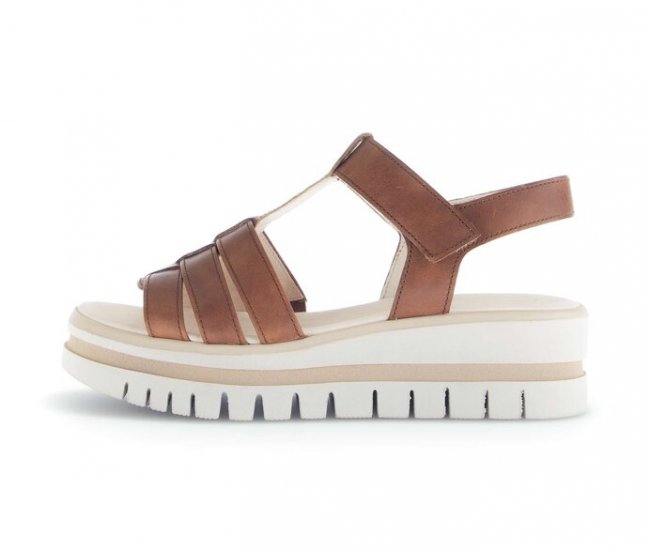 Gabor Damen Plateau Sandale Braun - Glattleder