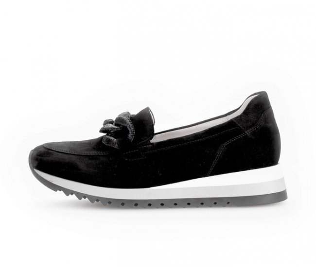 Gabor Damen Slipper Schwarz - Rauleder