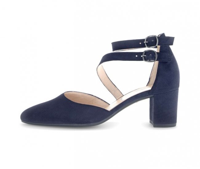 Gabor Damen Spangenpumps Blau - Rauleder